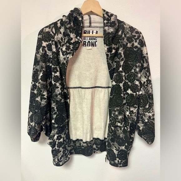 Billabong Black Flowers Cardigan Hoodie - Picture 3 of 8